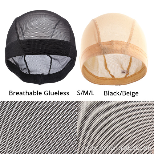 Дышащая шапка для парика из сетки S / M / L, черная шапочка для плетения